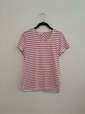 Classic Red & White Striped Short Sleeve Tee